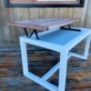 Escritorio para computadora estilo industrial de herrería y madera a medida en Bariloche.